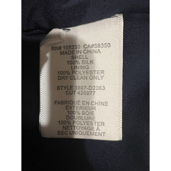 Joie Sleeveless Silk Prairie Dress Navy Blue Floral Print Pintuck & Ruffles L - Picture 6 of 6